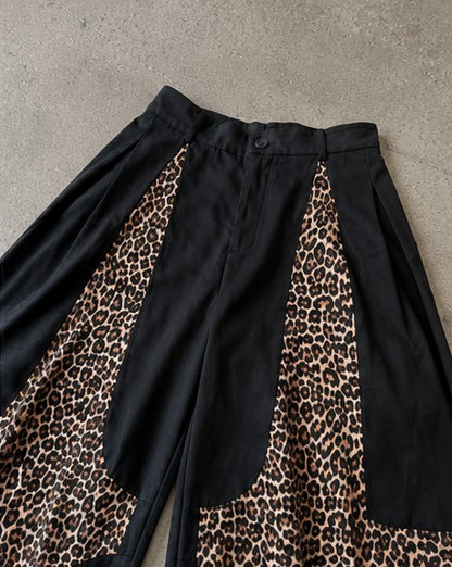 Leopard Baggy Pants – Schwarz