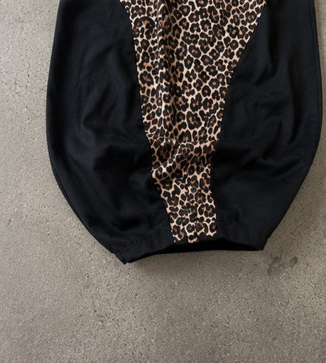 Leopard Baggy Pants – Schwarz