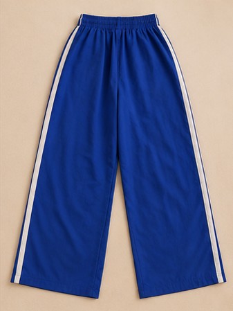 VELORA Damen Sport Set Blau – Wide Leg Hose & Langarm Top