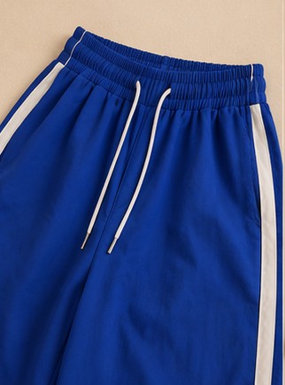 VELORA Damen Sport Set Blau – Wide Leg Hose & Langarm Top