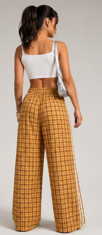 Check Wide Leg Pants – Braun