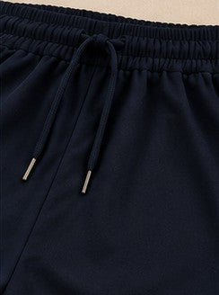 Dunkelblaue Wide Leg Trainingshose Damen – Sporthose mit Seitenstreifen – Größe L
