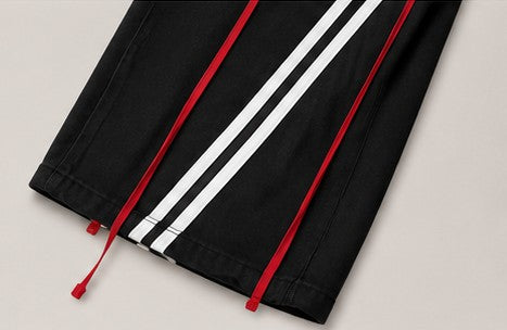 Y2K Fast Speed 23 Wide Leg Track Pants – Schwarz/Rot
