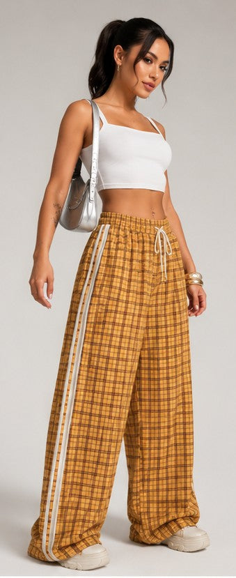 Check Wide Leg Pants – Braun